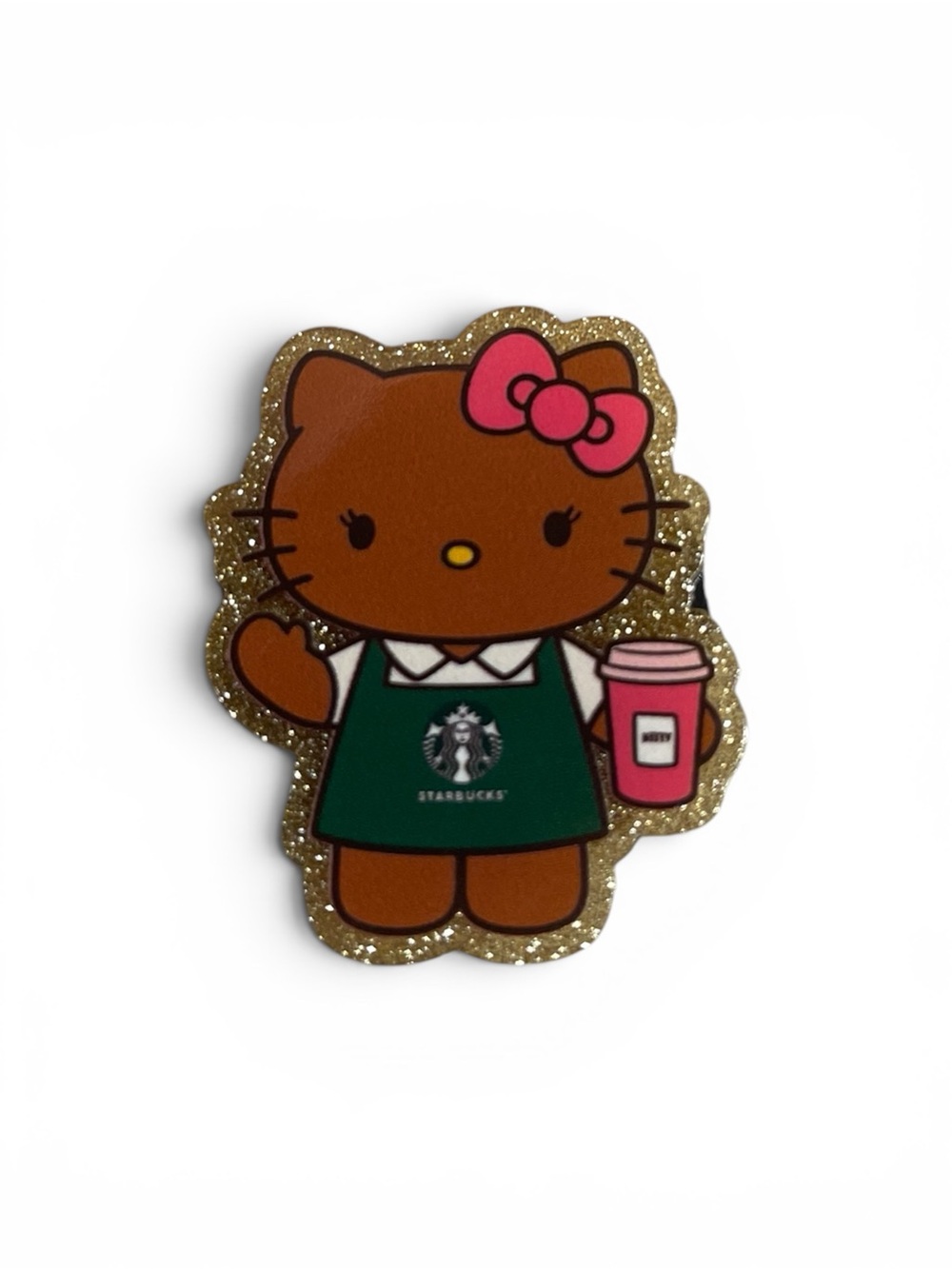 Hello Kitty x Starbucks Glitter Popsocket - Brown, Green, Pink
